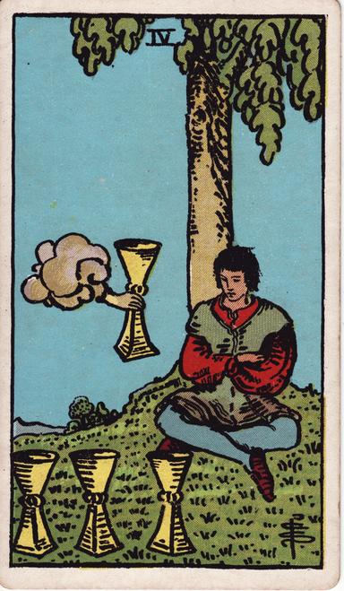 ארבעה של גביעים tarot card