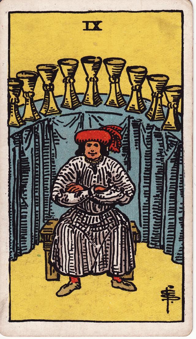 תשעה בגביעים tarot card
