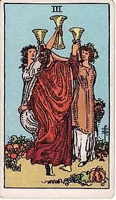 שלושה של גביעים tarot card
