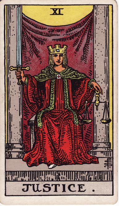 הצדק tarot card