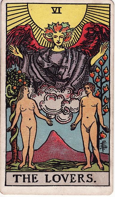 המאהבים tarot card