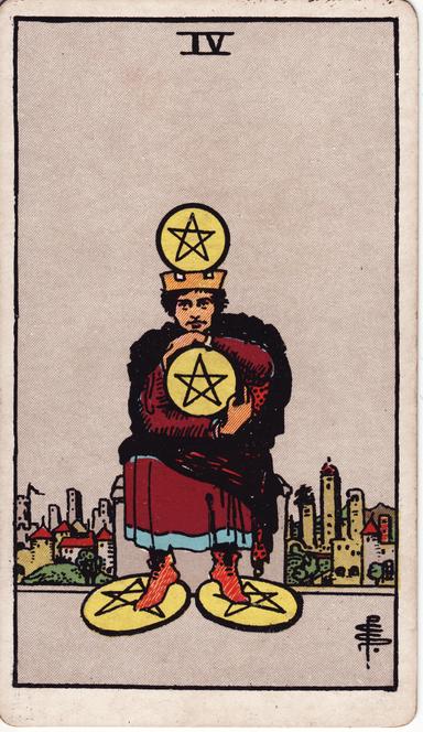 ארבעה של מטבעות tarot card