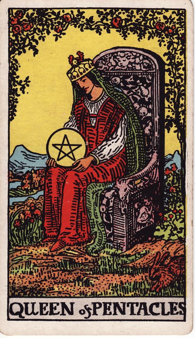מלכת המטבעות tarot card