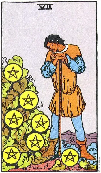 שבעה של מטבעות tarot card