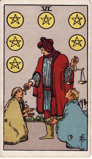 שישה של מטבעות tarot card