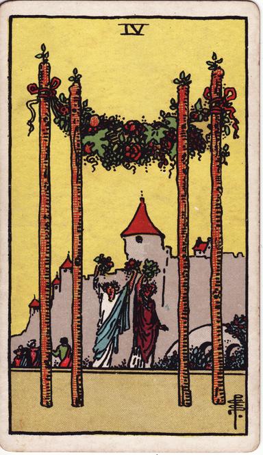 ארבעה של מטות tarot card
