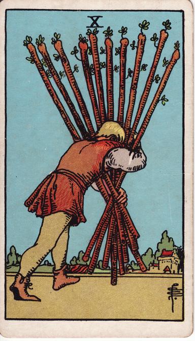 עשרה של מטות tarot card