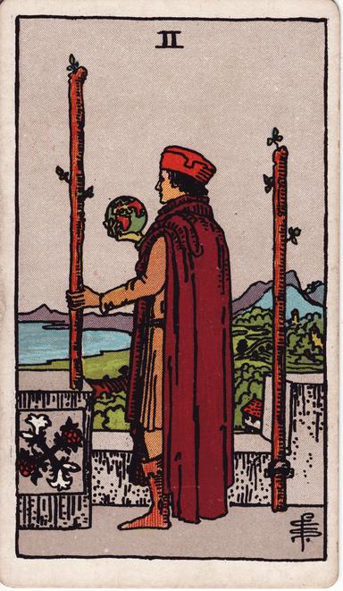 שניים של מטות tarot card
